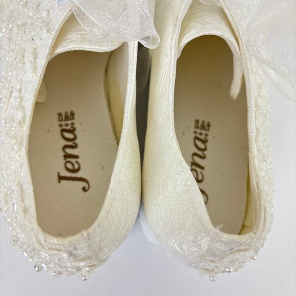 Forever & Always White Lace Platform Sneakers Bridal Bride Wedding Bachelorette - Picture 10 of 14